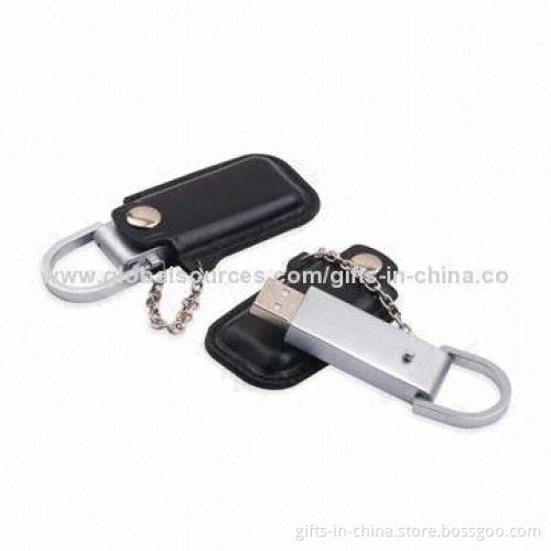Leather 2GB USB Flash Drives, Free Logo Cost, Uses Branded A Grade Microchips